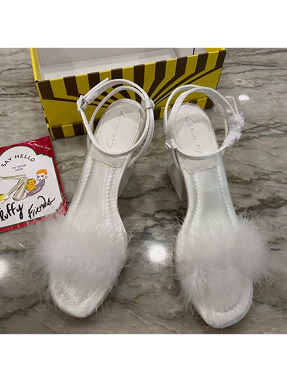 Sam Edelman: Circus NY White Brenna Feather Heels Sz: 8, NWT/NEW